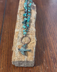 Turquoise and Patina bird Necklace