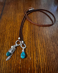 Turquoise and sterling Lariat