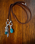 Turquoise and sterling Lariat