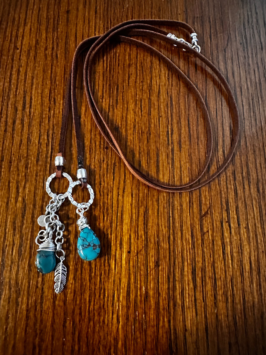 Turquoise and sterling Lariat