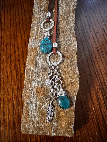 Turquoise and sterling Lariat