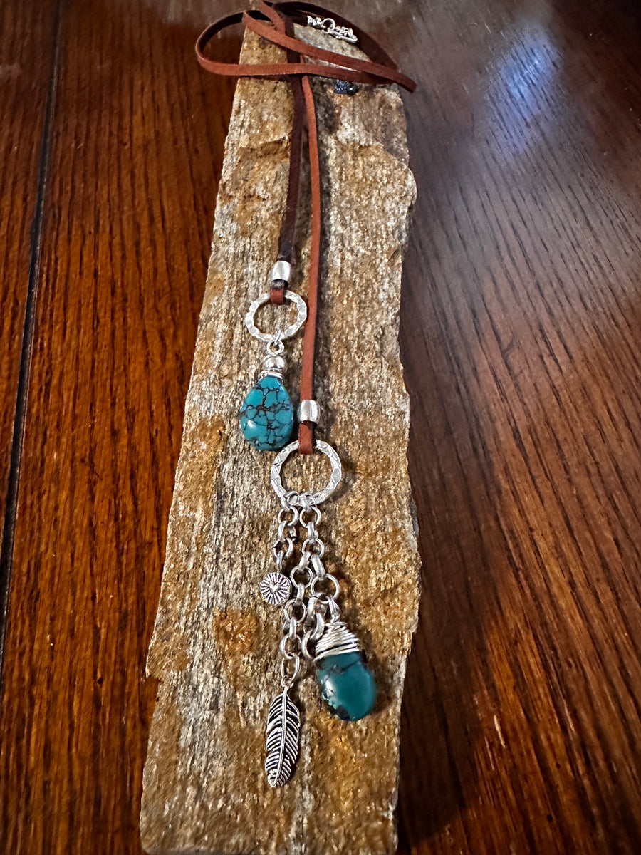 Turquoise and sterling Lariat