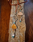 Turquoise, leather, jasper Lariat