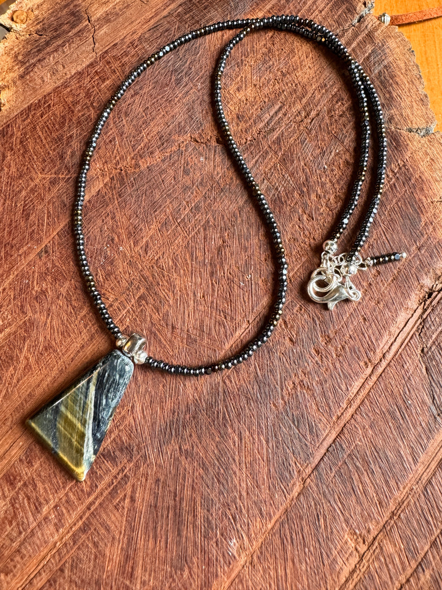 Hawk Eye Pendant Necklace