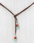 Rough Cut Natural Turquoise with a Desert Jasper Bead Lariat