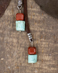 Rough Cut Natural Turquoise with a Desert Jasper Bead Lariat