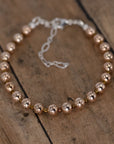 Light Copper Beads with Seed Spacers