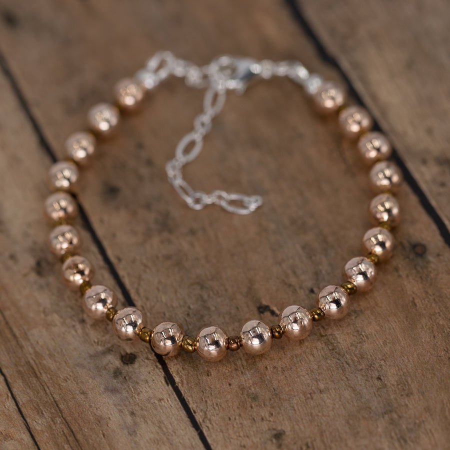 Light Copper Beads with Seed Spacers