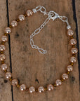 Light Copper Beads with Seed Spacers