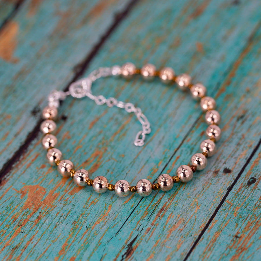 Light Copper Beads with Seed Spacers