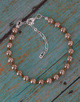 Light Copper Beads with Seed Spacers