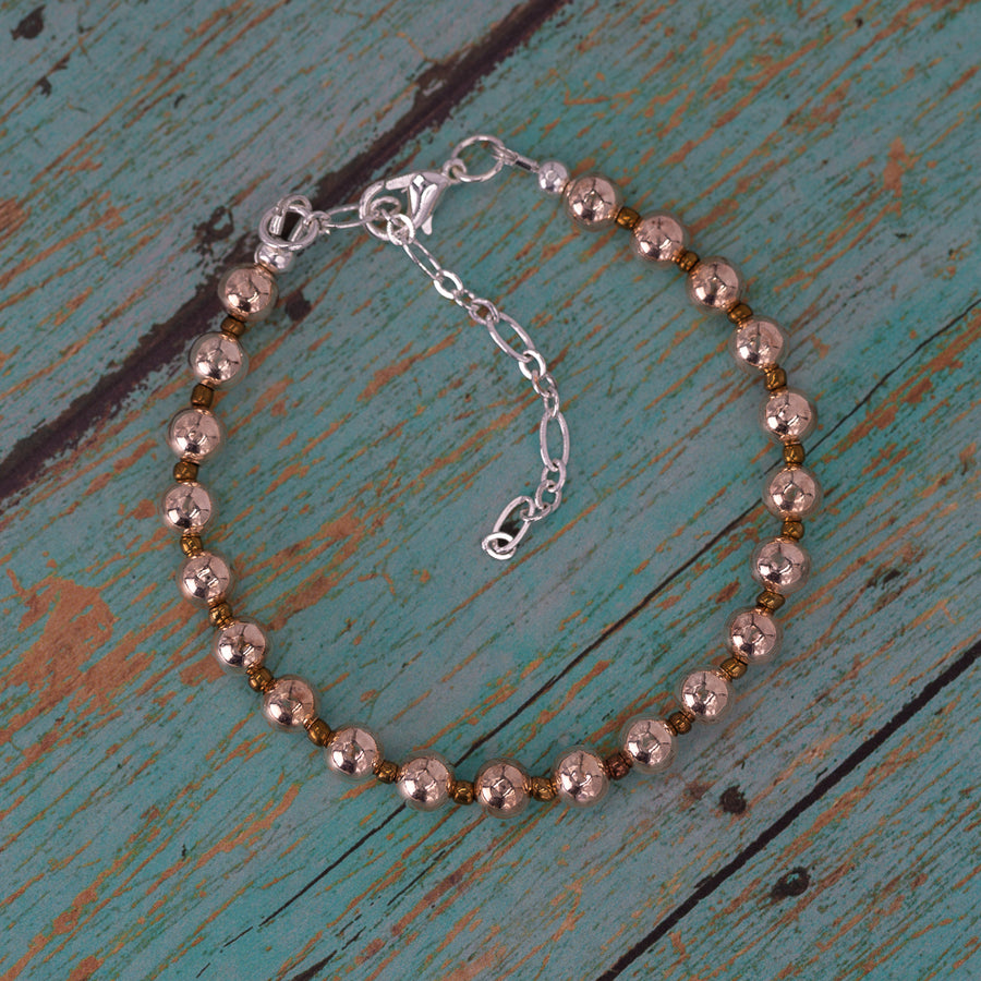 Light Copper Beads with Seed Spacers