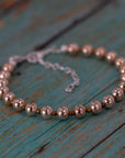 Light Copper Beads with Seed Spacers