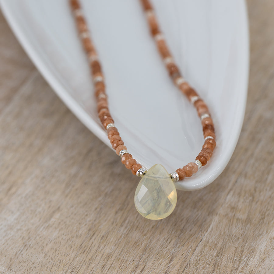 Moon and Sunstone Necklace