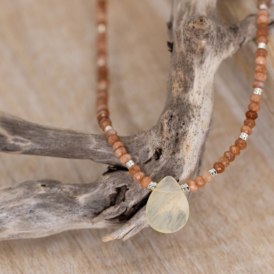 Moon and Sunstone Necklace