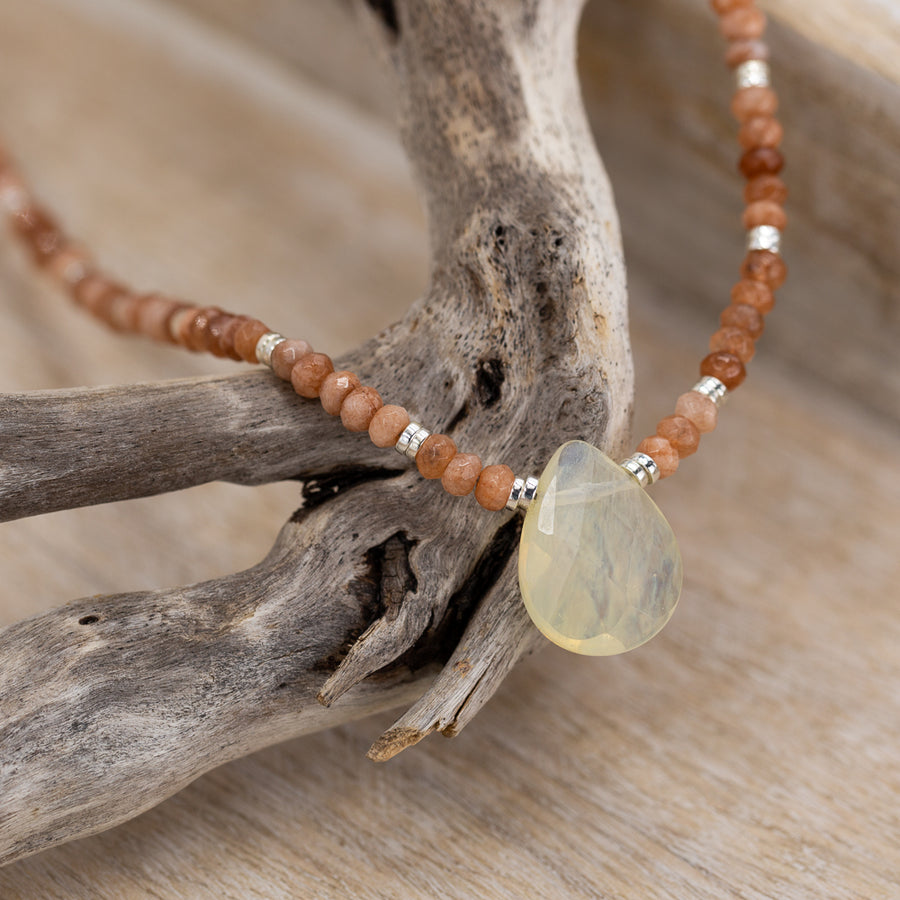 Moon and Sunstone Necklace