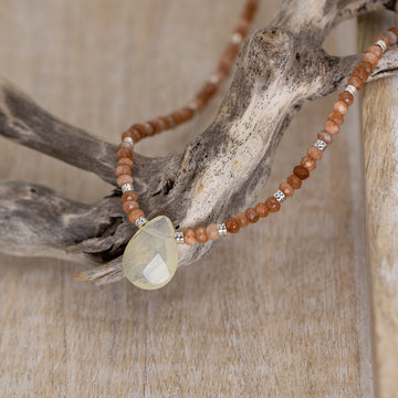 Moon and Sunstone Necklace